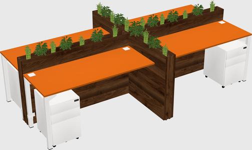 Rectangular shared desk