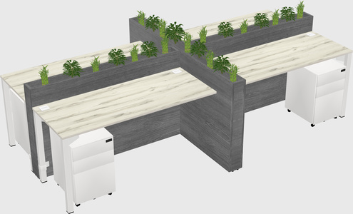 Rectangular shared desk