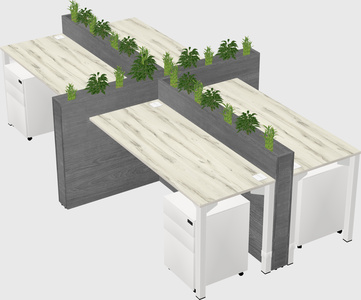 Rectangular shared desk