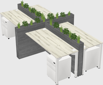 Rectangular shared desk