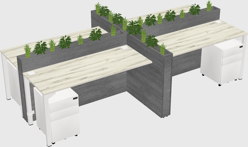 Rectangular shared desk