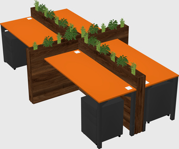 Rectangular shared desk