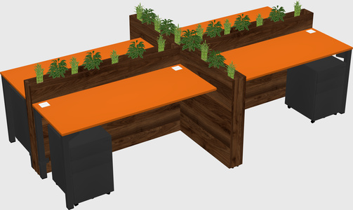 Rectangular shared desk
