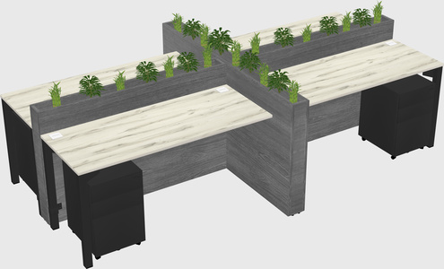 Rectangular shared desk