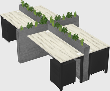 Rectangular shared desk