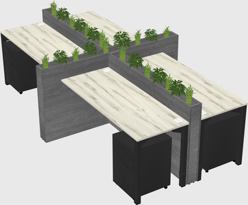 Rectangular shared desk