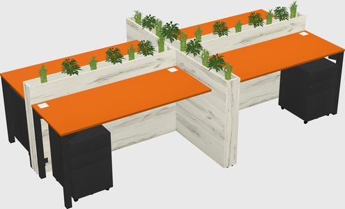 Rectangular shared desk