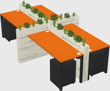 Rectangular shared desk
