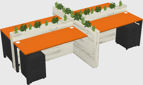 Rectangular shared desk