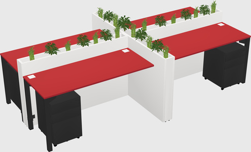 Rectangular shared desk