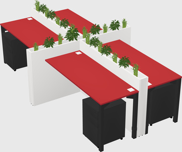 Rectangular shared desk