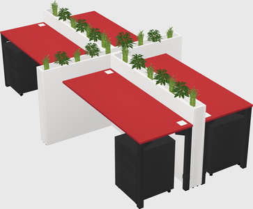 Rectangular shared desk