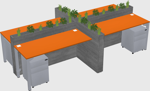 Rectangular shared desk