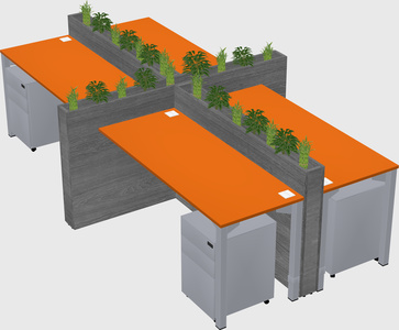 Rectangular shared desk