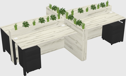 Rectangular shared desk