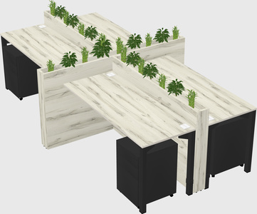 Rectangular shared desk