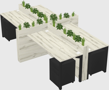 Rectangular shared desk