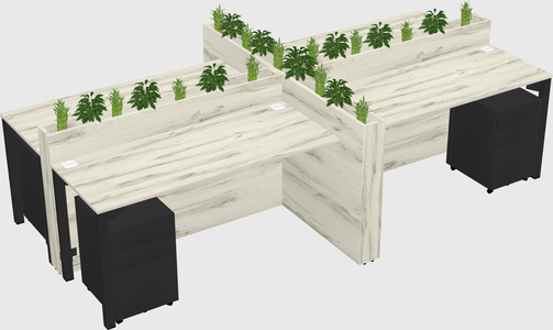 Rectangular shared desk