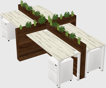 Rectangular shared desk