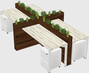 Rectangular shared desk