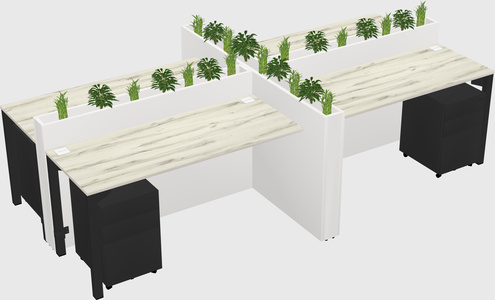 Rectangular shared desk