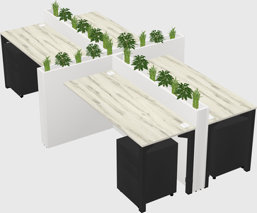 Rectangular shared desk