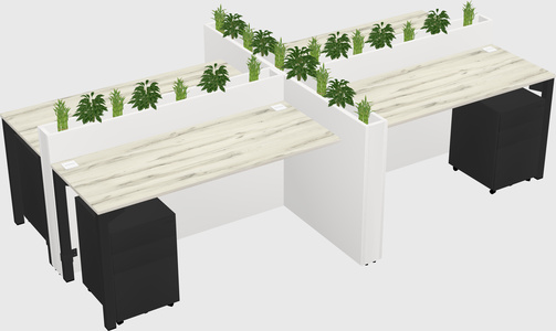 Rectangular shared desk