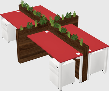 Rectangular shared desk