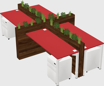 Rectangular shared desk