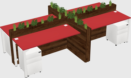 Rectangular shared desk