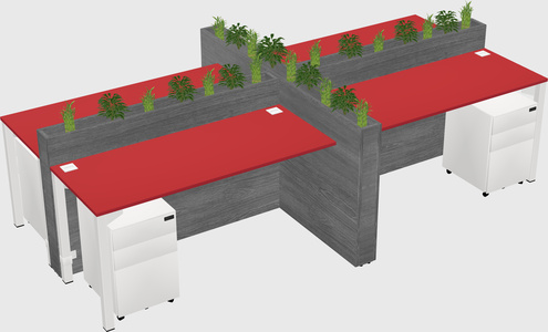 Rectangular shared desk
