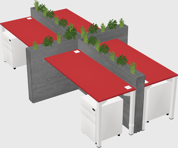 Rectangular shared desk