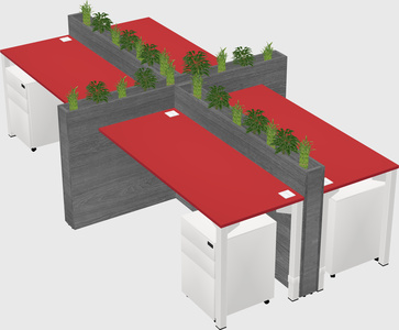 Rectangular shared desk