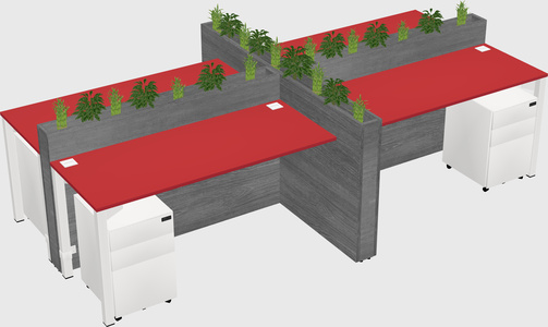 Rectangular shared desk