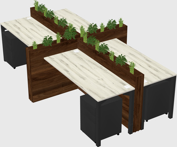 Rectangular shared desk