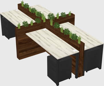 Rectangular shared desk