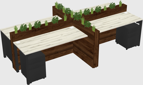 Rectangular shared desk