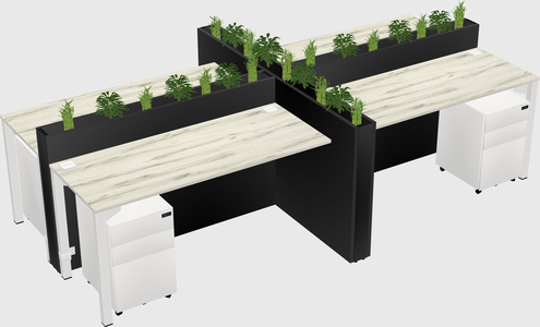 Rectangular shared desk