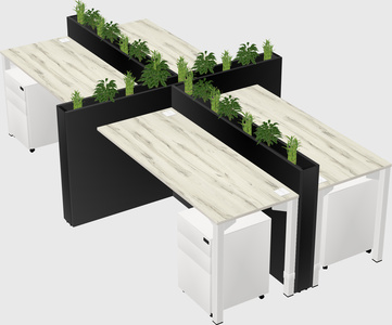 Rectangular shared desk