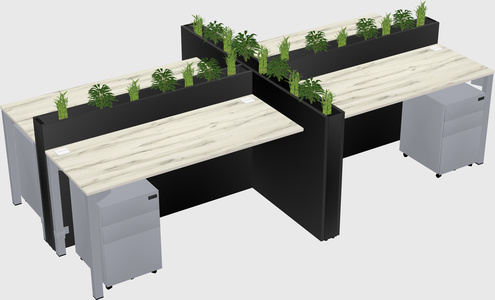 Rectangular shared desk