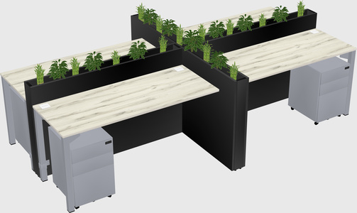 Rectangular shared desk