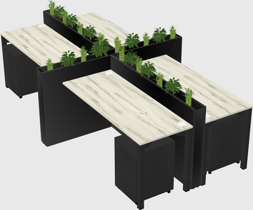 Rectangular shared desk