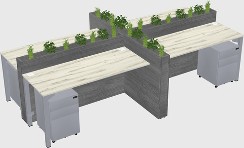 Rectangular shared desk