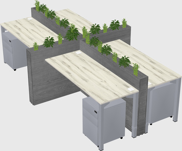 Rectangular shared desk