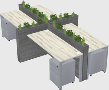 Rectangular shared desk