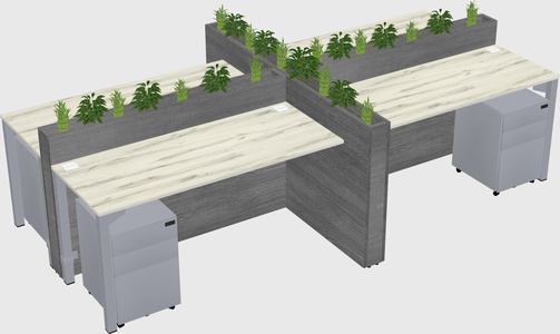 Rectangular shared desk