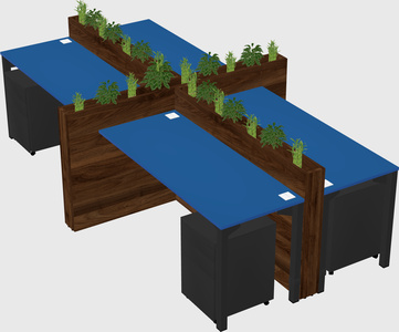 Rectangular shared desk