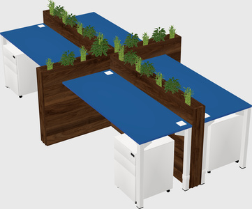 Rectangular shared desk