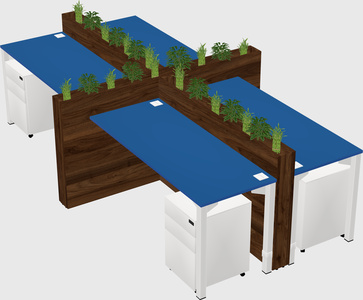 Rectangular shared desk