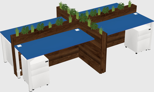 Rectangular shared desk